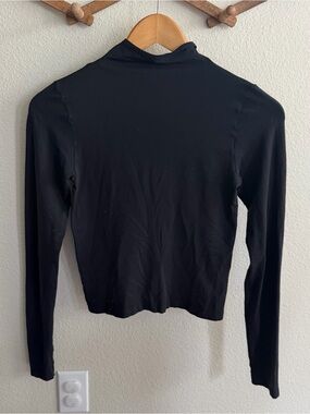 Skims Black Long-Sleeve Mock Neck Top - Women’s Medium